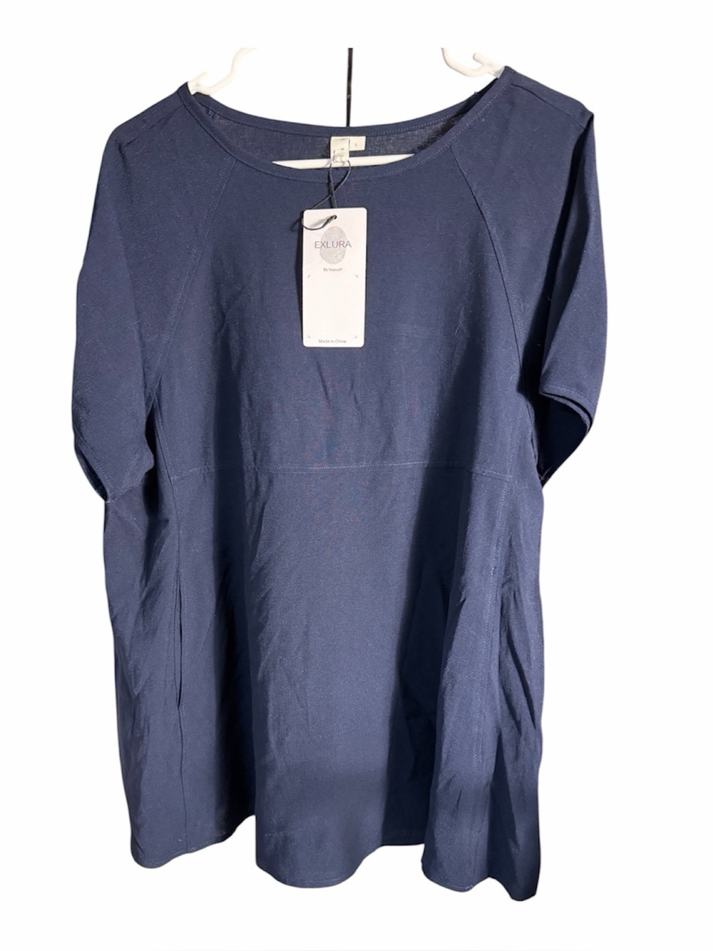 Women's Navy Short-Sleeve Top